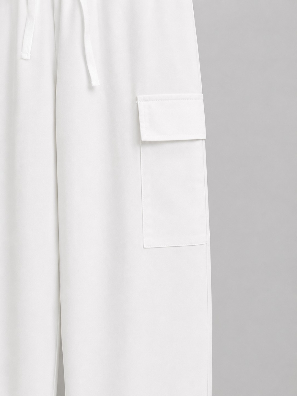 Cider White Wide-Leg Cargo Joggers Sz XS - Picture 5 of 6